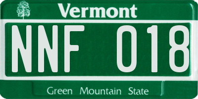 VT license plate NNF018