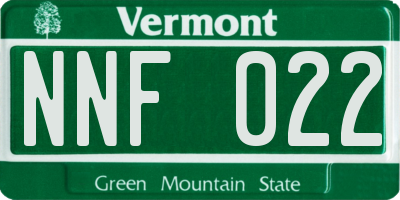 VT license plate NNF022