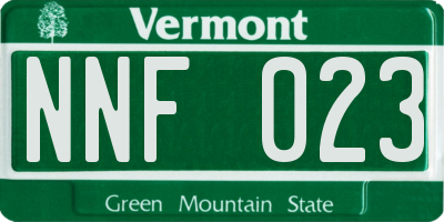 VT license plate NNF023