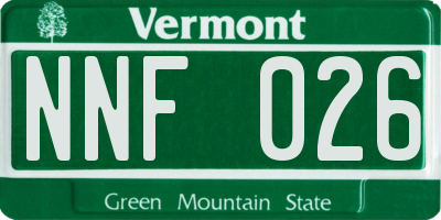 VT license plate NNF026