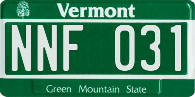 VT license plate NNF031