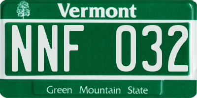 VT license plate NNF032