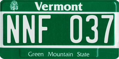 VT license plate NNF037
