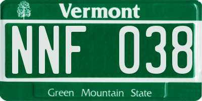 VT license plate NNF038