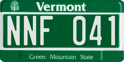VT license plate NNF041