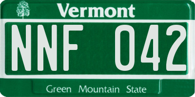 VT license plate NNF042
