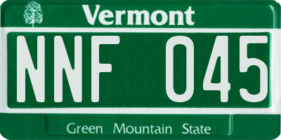 VT license plate NNF045