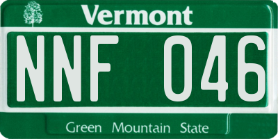 VT license plate NNF046