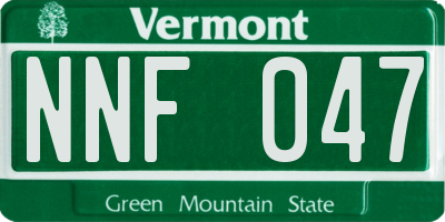VT license plate NNF047