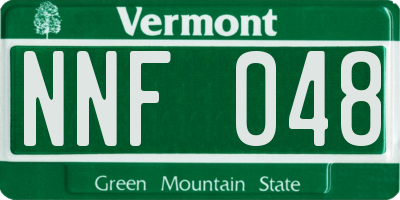 VT license plate NNF048