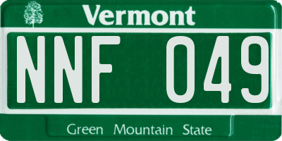 VT license plate NNF049