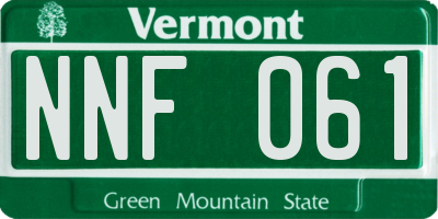 VT license plate NNF061