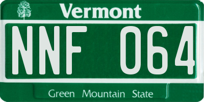 VT license plate NNF064