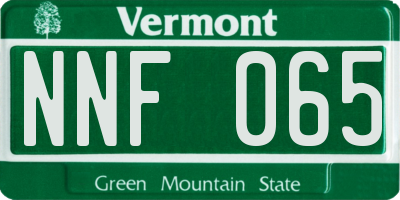 VT license plate NNF065
