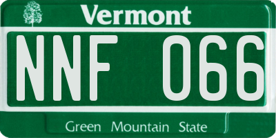 VT license plate NNF066