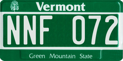 VT license plate NNF072