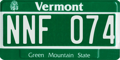VT license plate NNF074