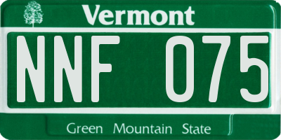 VT license plate NNF075
