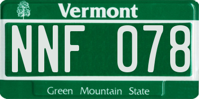 VT license plate NNF078