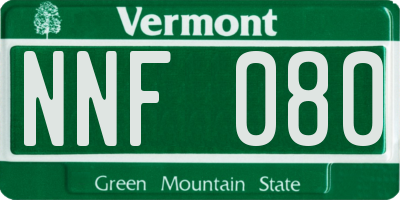 VT license plate NNF080