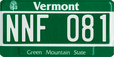 VT license plate NNF081