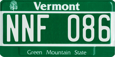 VT license plate NNF086