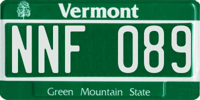 VT license plate NNF089