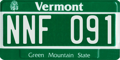 VT license plate NNF091