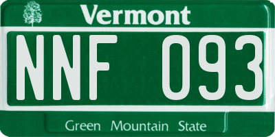 VT license plate NNF093