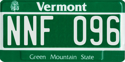 VT license plate NNF096