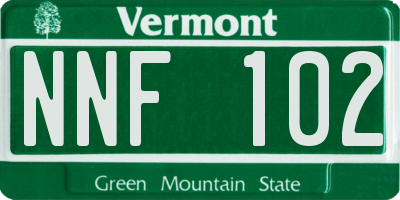 VT license plate NNF102