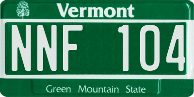 VT license plate NNF104