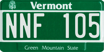 VT license plate NNF105