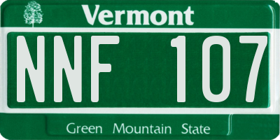 VT license plate NNF107