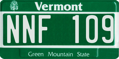VT license plate NNF109