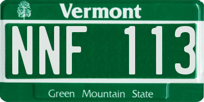 VT license plate NNF113