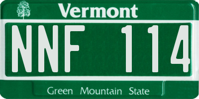 VT license plate NNF114