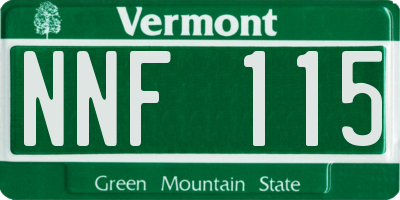 VT license plate NNF115