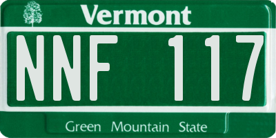 VT license plate NNF117