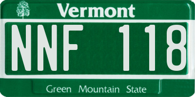 VT license plate NNF118