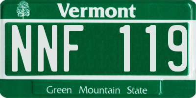 VT license plate NNF119