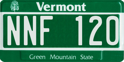 VT license plate NNF120