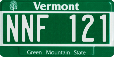VT license plate NNF121