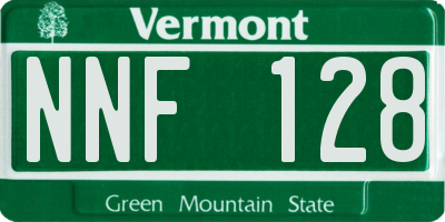 VT license plate NNF128