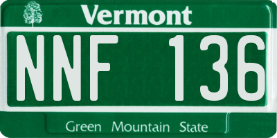 VT license plate NNF136