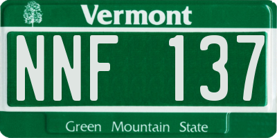 VT license plate NNF137