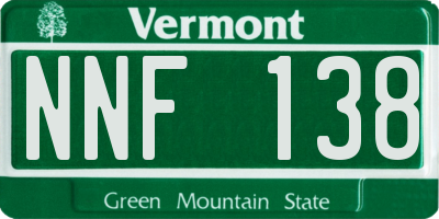 VT license plate NNF138