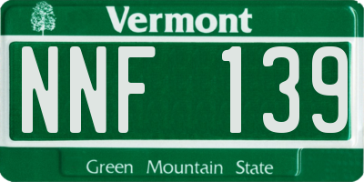 VT license plate NNF139