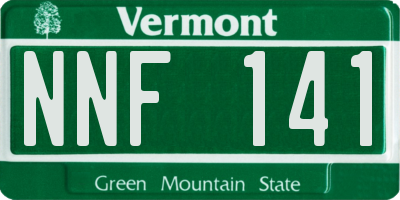 VT license plate NNF141