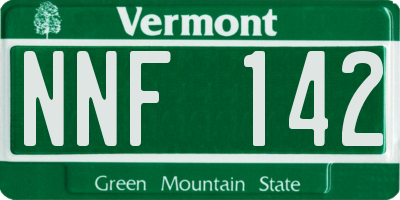 VT license plate NNF142